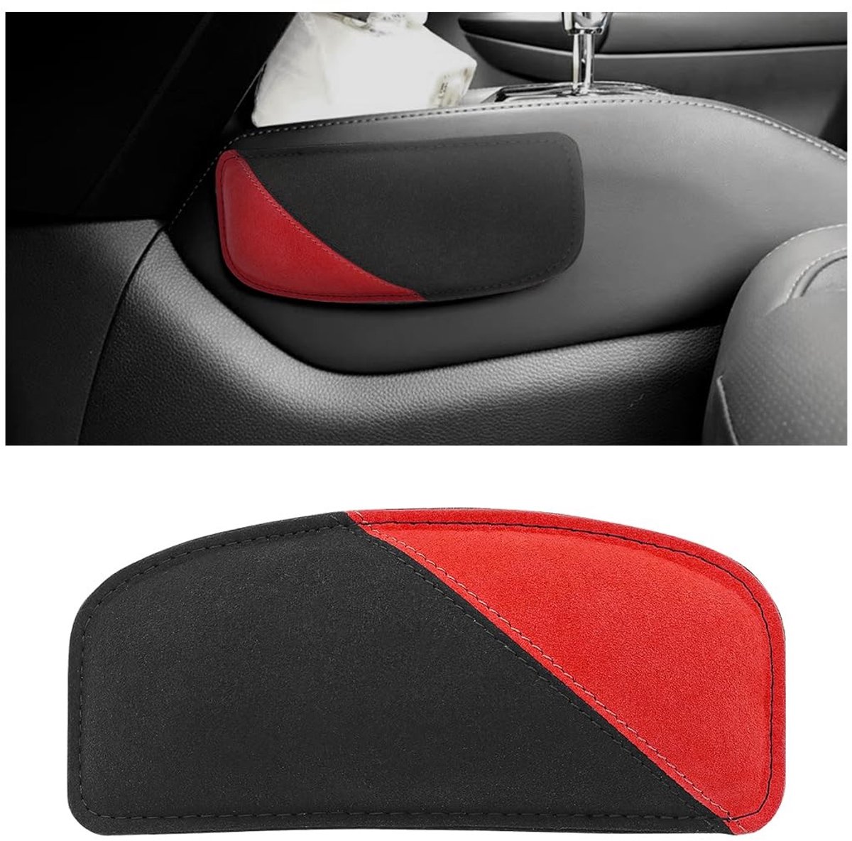 Dailygoods- Kniepolster Suède - Beschermhoes Auto - Armsteun Middenconsole - Elleboogkussen Deur - Flexibel Ontwerp - 18 x 8,4 x 2 cm - Autokussen