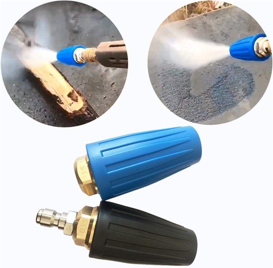 Draaibare turbine spuitmond 4000 PSI - Blauw, voor beton, auto’s, tuinen van Merkloos	 — afbeelding 3