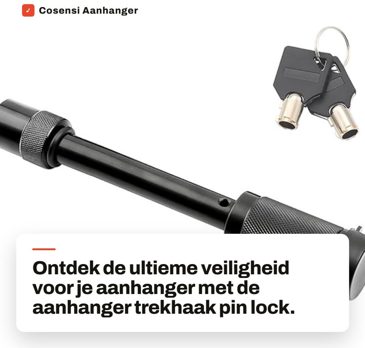 Dailygoods- Trekhaakslot Antidiefstal - Waterdicht - Compact - Veiligheidsspeld - Gelegeerd Staal - Geschikt voor 4WD Caravan - Aanhangslot