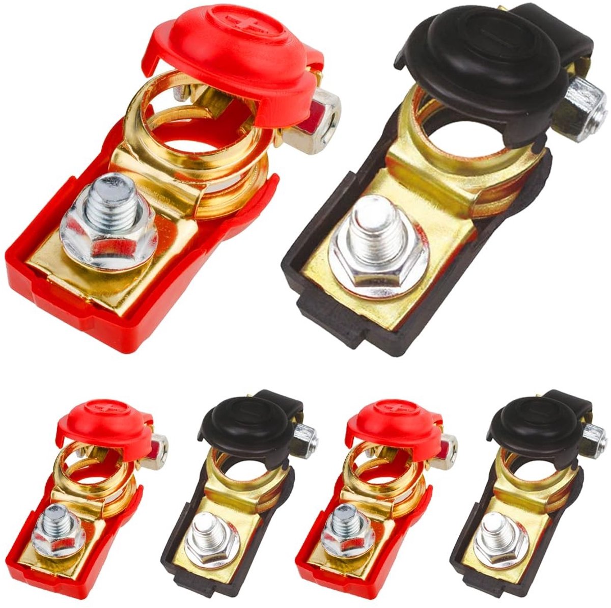Dailygoods - Accuklemmen - Accupoolklemmen - Universele Klemmen - Rood/Zwart - Snelklemmen - Voor Auto, Motorfiets, Vrachtwagen, Boot