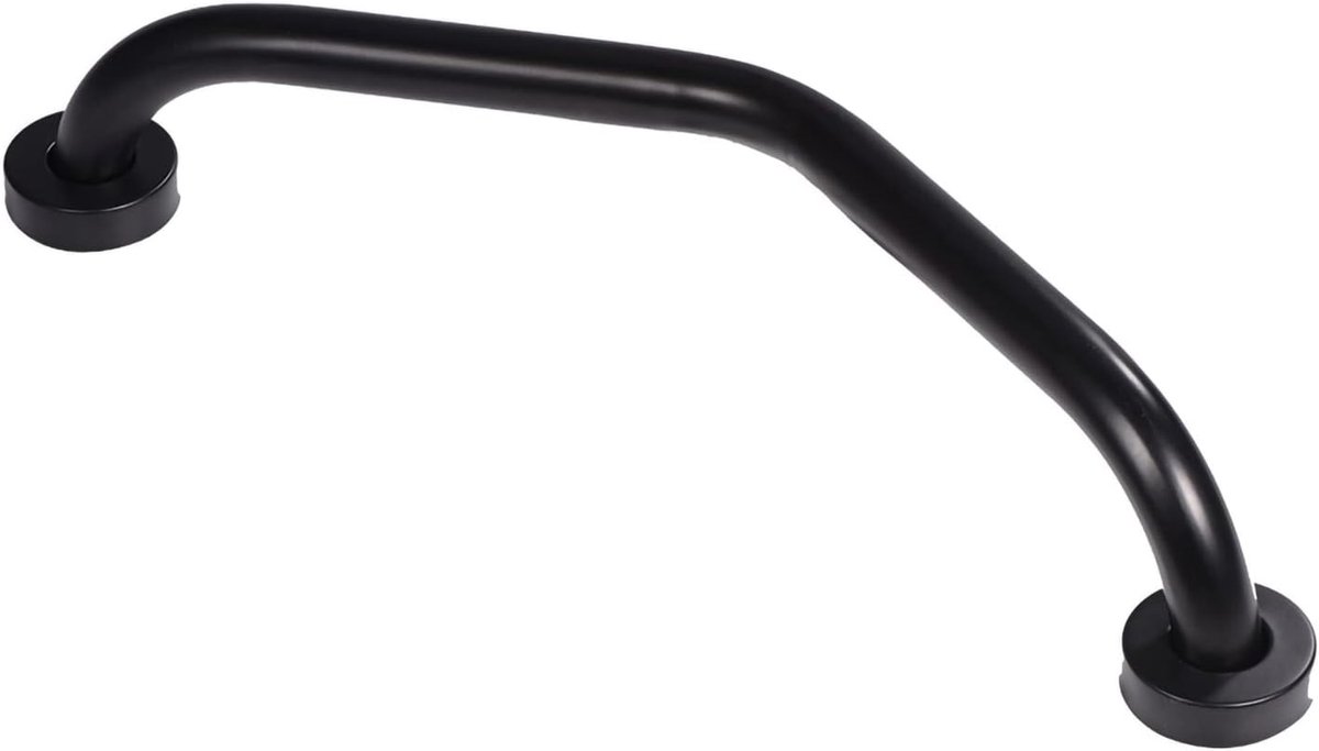 Badkamerhandgreep - Douchegreep Wand - Veiligheid Thuis - Gebogen Ergonomisch Ontwerp - 47 x 25 cm - Zwart