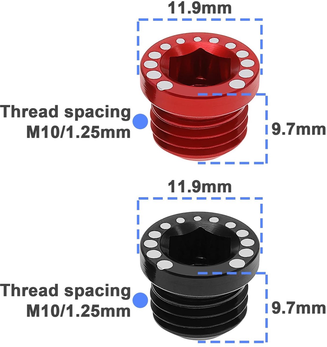 Dailygoods- Remschroef Aluminiumlegering - 4 Stuks - M10 Draad - Mountainbike/Racefiets - Lichtgewicht - Zandbestendig - Fietsschroef