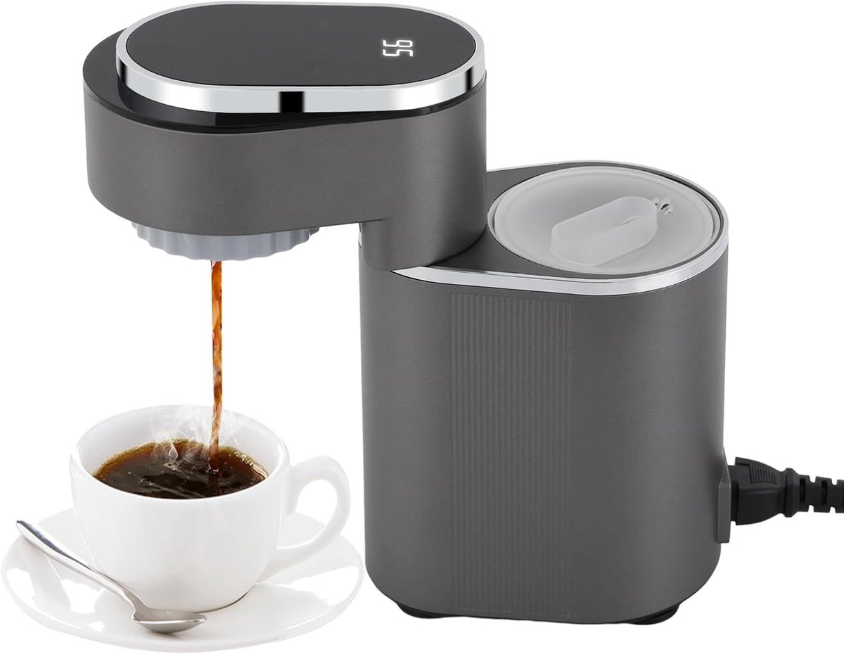 Draagbaar Koffiezetapparaat - Reis Koffiezetter - Koffie Zetten - Instelbare Temperatuur - 150 ml - Zwart