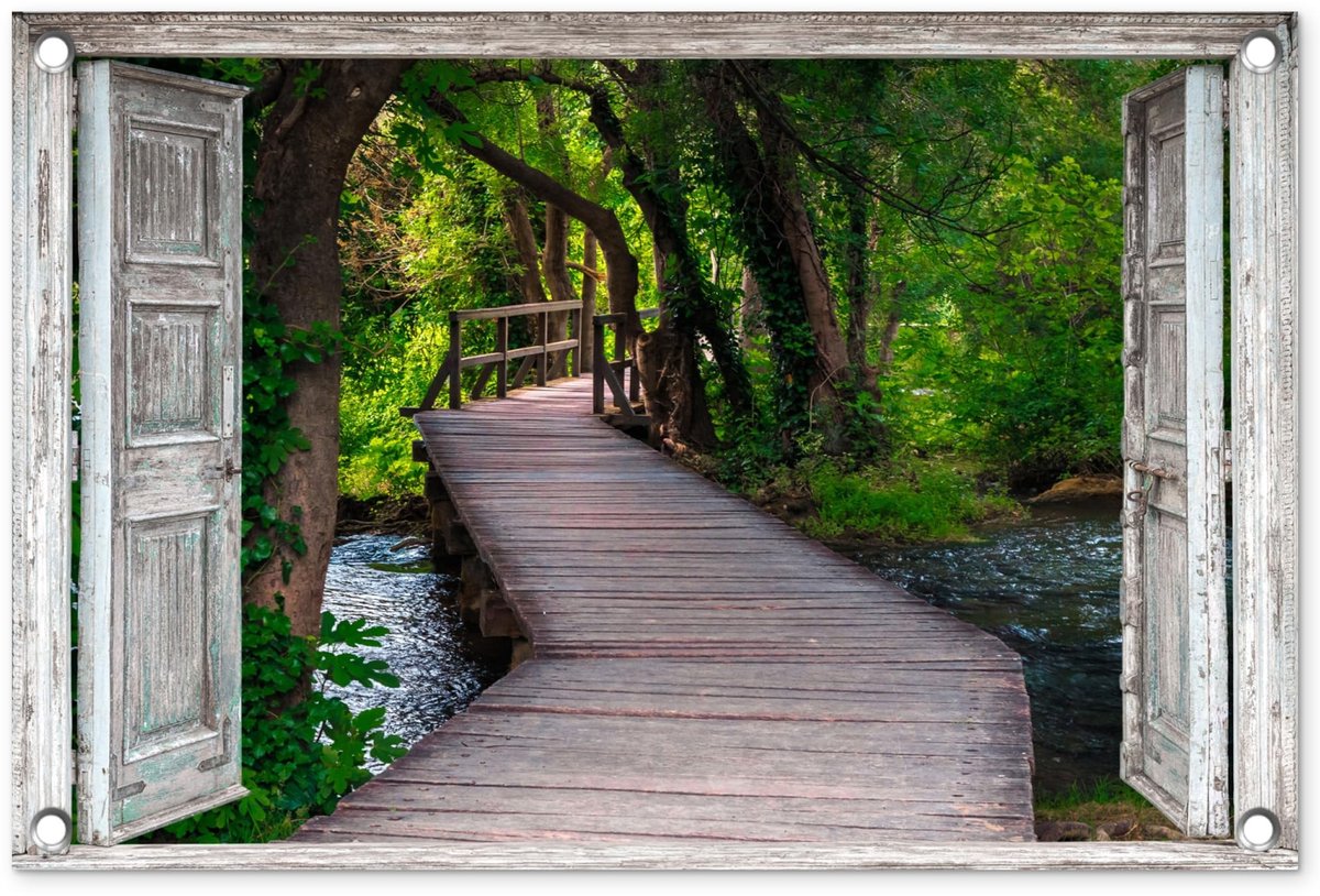 Dailygoods- Tuinposter 60x40 cm - Buiten Decoratie - Tuinposter Doorkijk - Tuinposters voor Buiten - Tuinmuurdecoratie - Hoogwaardige Kwaliteit - Buitendecoratie