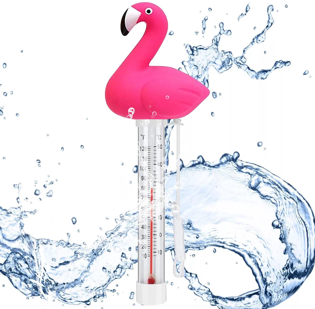 Dailygoods- Waterthermometer Drijvend - Badthermometer - Zwembadthermometer - Thermometer Watertemperatuur - Hoogwaardig PVC - Geschikt voor Binnen/Buiten