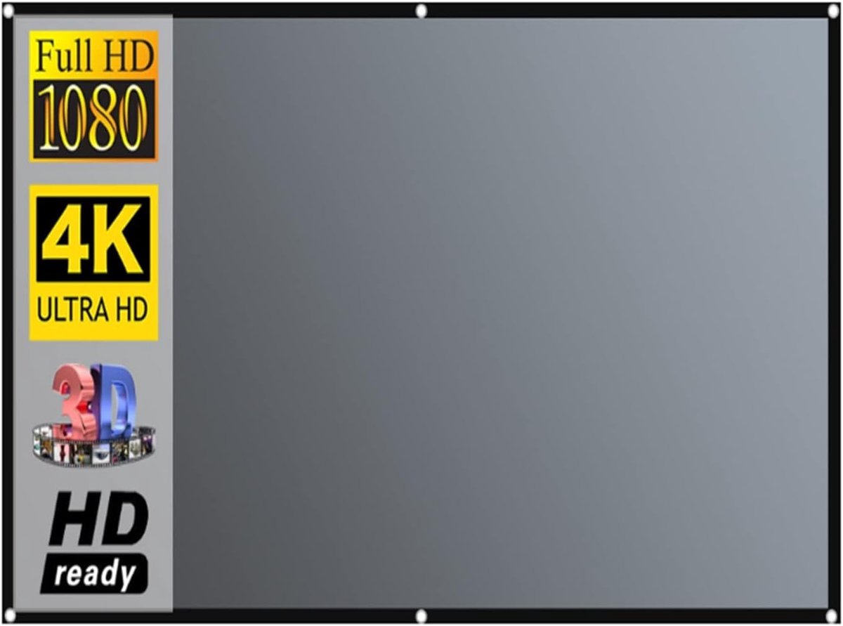 Projectiescherm - Beamer scherm - Thuisbioscoop creëren - Anti-licht materiaal - 30 inch - Grijs