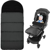 Allecto Plus - Chancelière universelle pour poussette - Chancelière thermique avec doublure polaire - Hiver - Imperméable et coupe-vent - Lavable en machine - Zwart