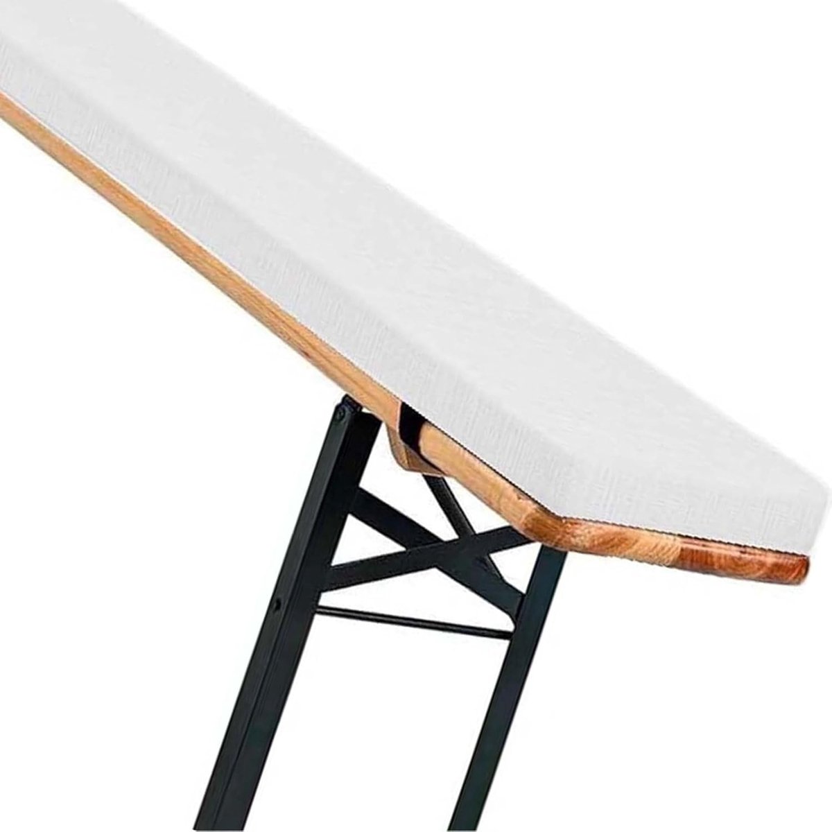Bankkussen Binnen Buiten - Zitkussen Tuin - Comfort Verhoging - Antislip Onderkant - 160 x 25 cm - Wit
