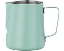 Melkschuimkan Roestvrij Staal - Opschuimkan Barista - Latte Art Maken - Schaalontwerp Precisie - 600 ml - Lichtgroen