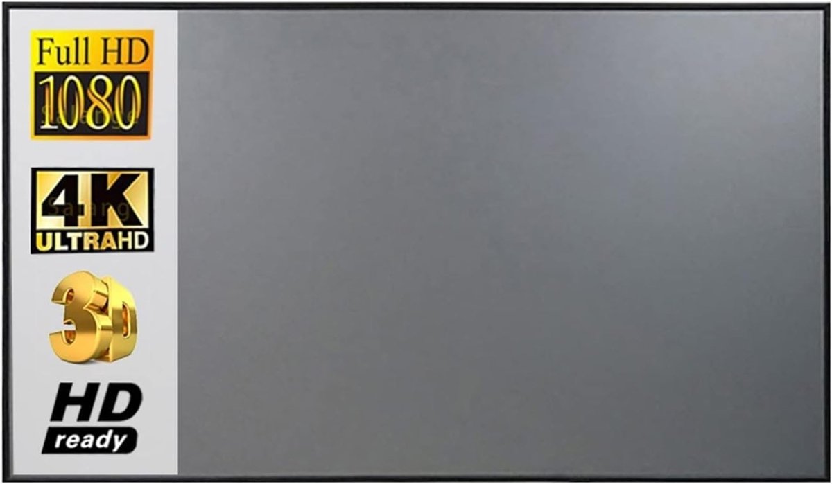 Projectiescherm - Projector scherm Reflecterende doek - Thuis Film Kijken - Anti-licht Materiaal - 100 inch - Grijs