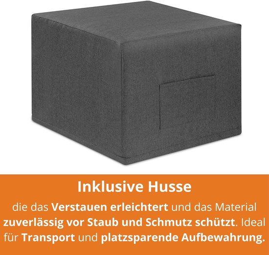 Vouwmatras Gasten - Opklapbaar Matras - Comfortabel Slapen - Wasbare Hoes - 195 x 140 cm - Grijs — afbeelding 5