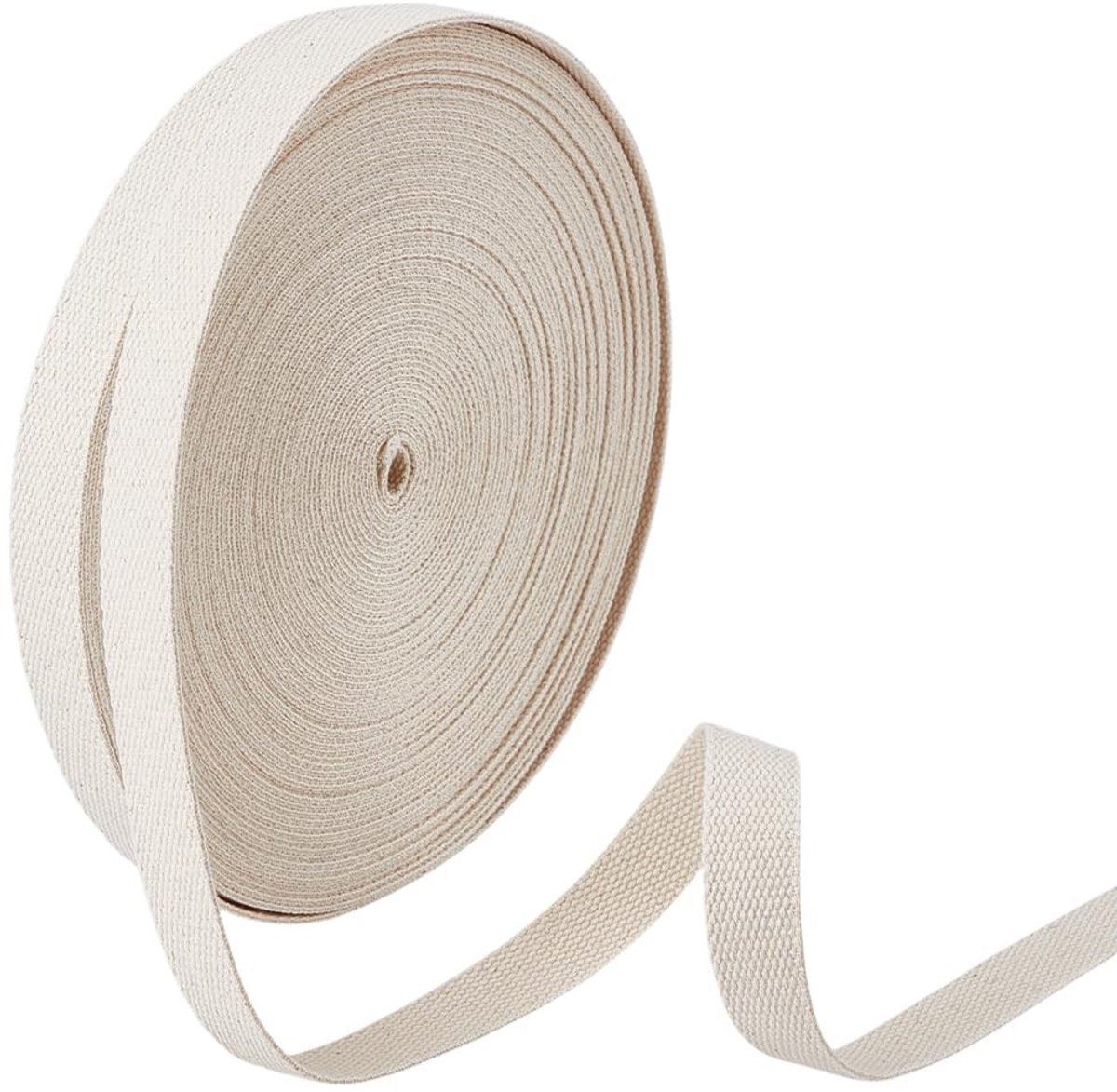 Dailygoods- Katoenen Band 25,15 m - 20 mm Breed - Twill-Band - Naaiprojecten - Woondecoratie - Hoogwaardig Katoen - Lint