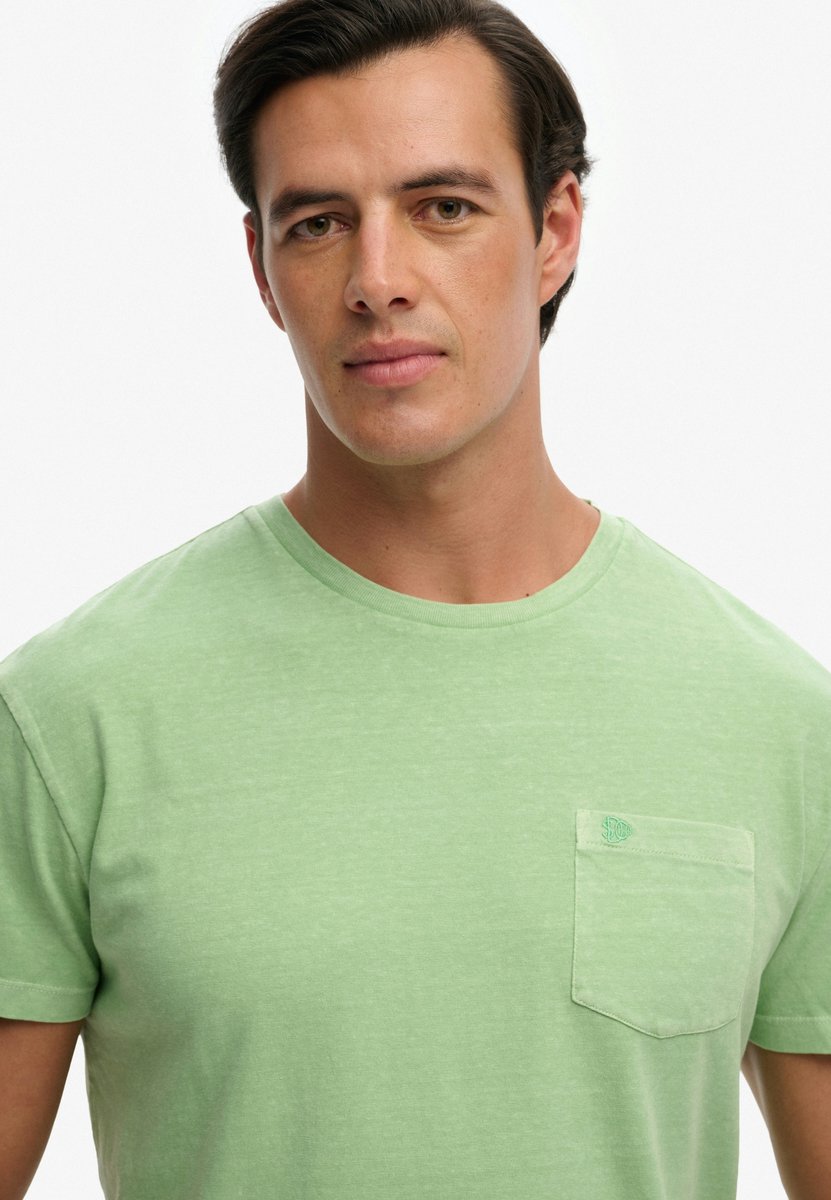 Superdry Klassiek Katoenen Linnen T-shirt met Zak Heren T-shirts Pastel Peppermint