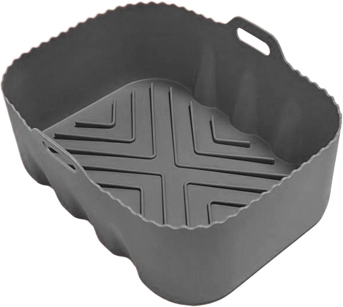 Airfryer Mand Bakgerei Voering Bakken en Stomen Hittebestendig Siliconen 20x15x6.7cm Grijs