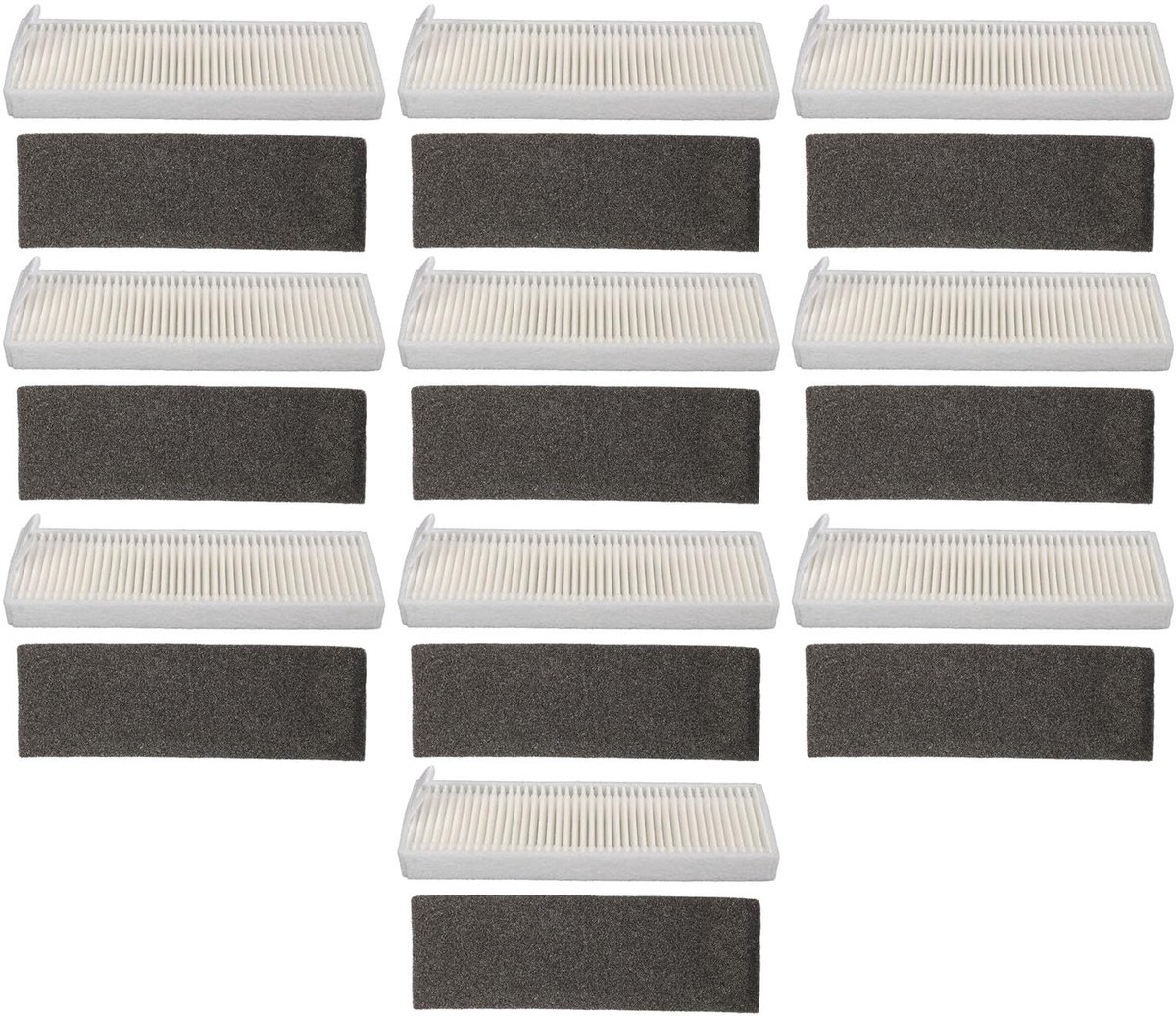 Dailygoods- HEPA-filter 10-Pack - Vervangingsfilters - Compatibel met Tikom G8000/G8000 Pro - Honiture G20/G20 Pro - Laresar Evol 3 - Duurzaam en hoog rendement - Robotstofzuigerfilter