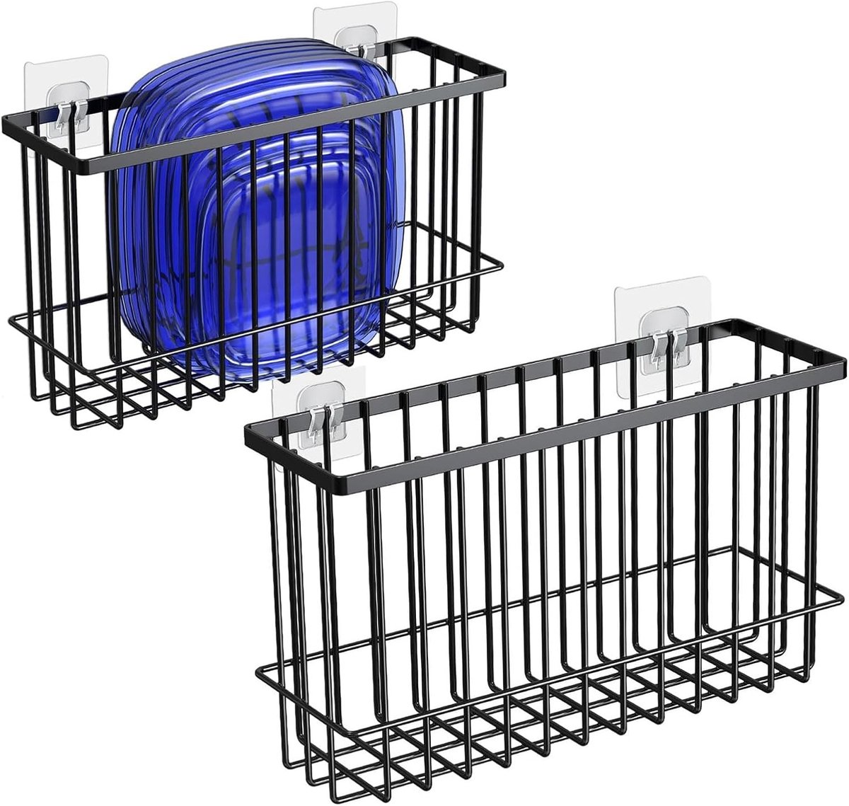 Muurbevestigde opbergdoos voor keukenkastdeuren - Metalen organizer voor kleine spullen, ideaal voor badkamer en koelkast, zwart