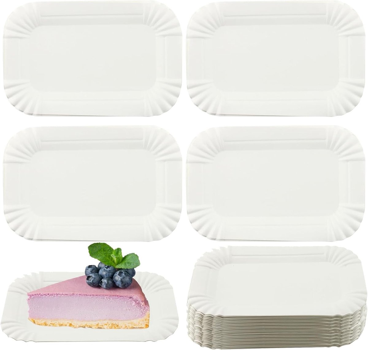 200 Stuks Witte Papieren Partijborden, 4.1 x 6.3 Inch Wegwerp Borden voor Bruiloft, Verjaardag en Picknick, Ideaal voor Feesten en Catering
