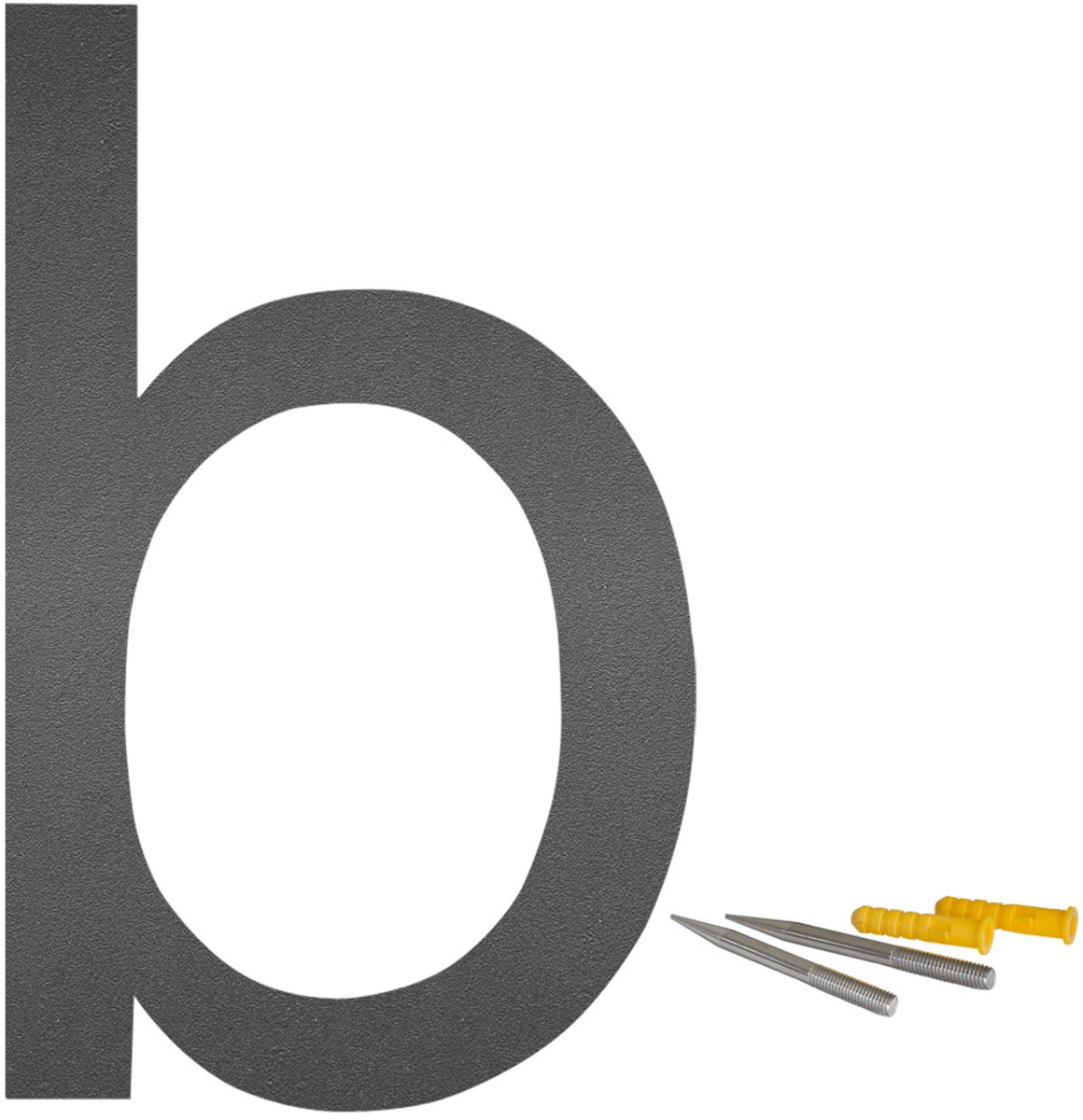 Roestvrijstalen huisnummerletter "b" – Lettertype Arial – Mat antraciet – 20 cm – V2Aox