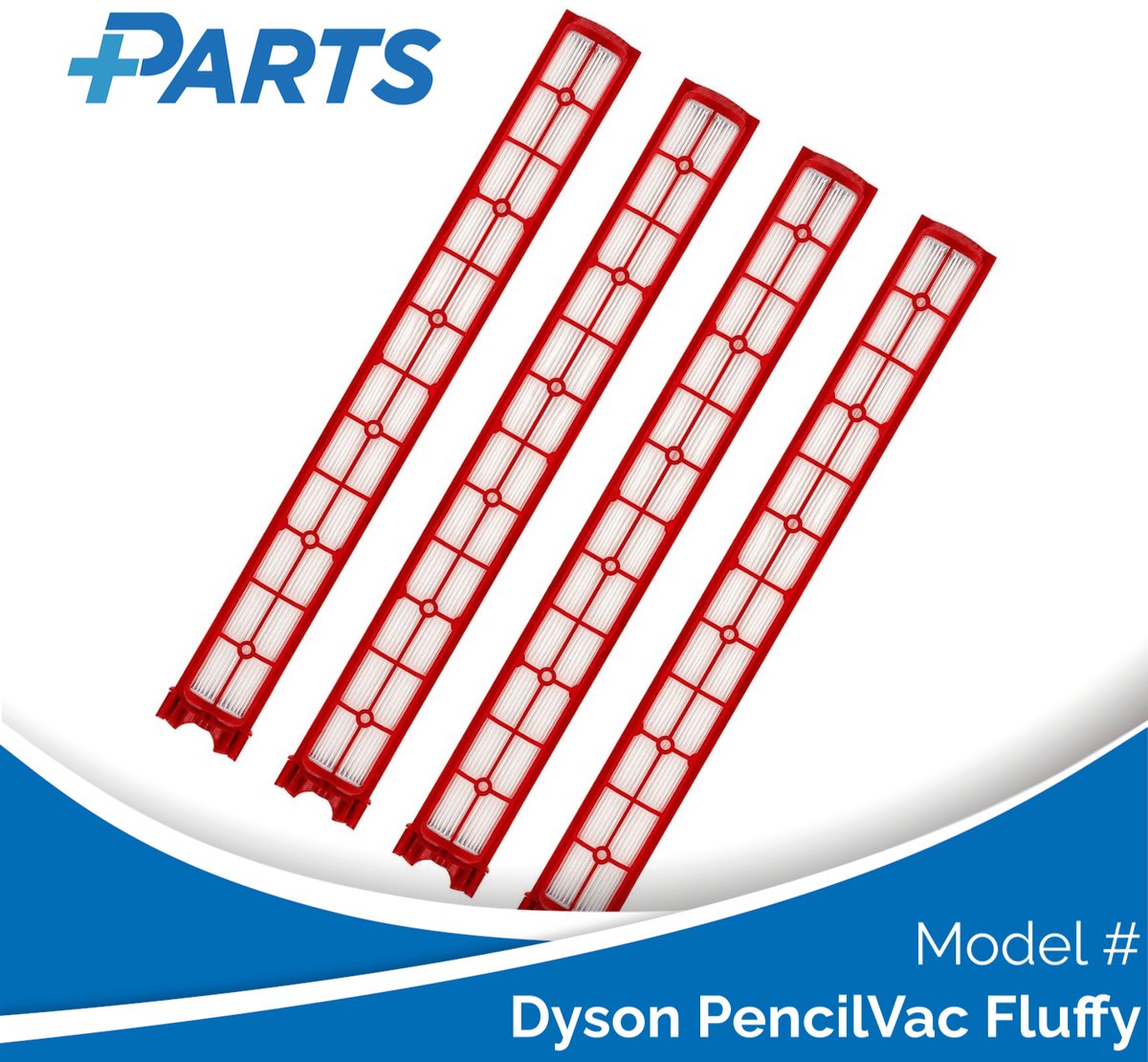 Dyson PencilVac Fluffy Filters (4 Stuks, Plus.Parts® alternatief voor 974281-01)