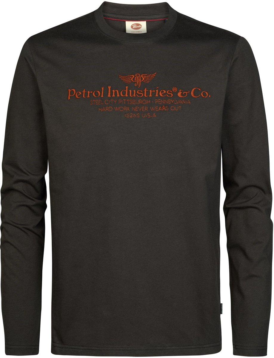 Petrol Industries - Heren Longsleeve met print millwall - Zwart - Maat S