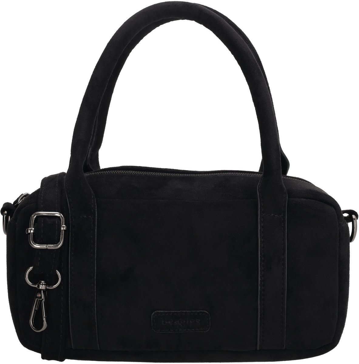 Beagles Ako Handtas - Schoudertas - Faux Suede - Dames Tas - Afneembare Schouderband - Ritssluiting - Crossbody - Zwart