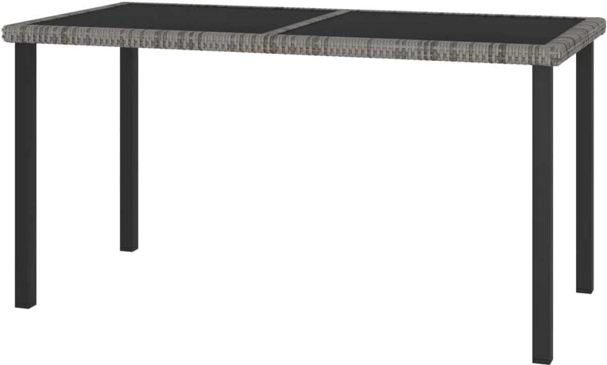 Tuin Eettafel - Buiten Tafel - Buiten Dineren - Gehard Glazen Tafelblad - 140x70x73 cm - Antraciet