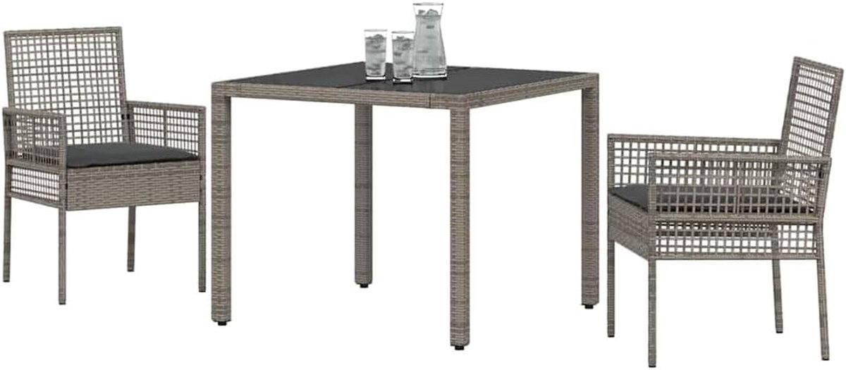 Tuin eettafelset - Buiten dineren Terras set - Buiten eten - Gehard glazen tafelblad