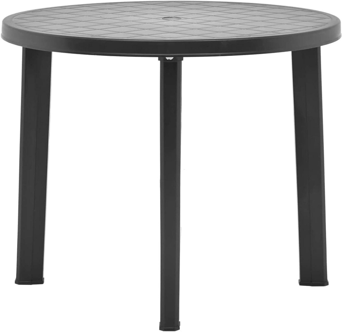 Tuintafel Rond - Balkontafel Terrastafel - Buiten Eten - Weerbestendig Plastic - 89 x 72 cm - Antraciet