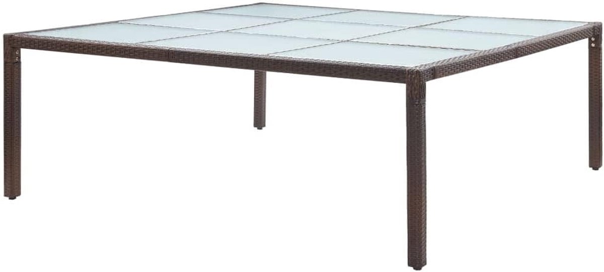 Tuintafel - Eettafel Buiten - Buiten Eten - Gehard Glas - 200 x 200 x 74 cm - Bruin