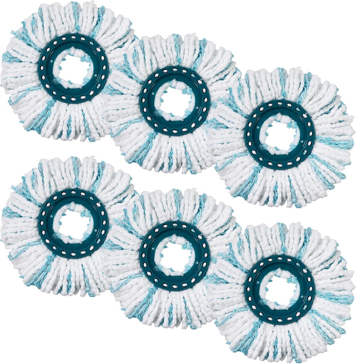 Sogiol® 6 Pack Microfibre Mop Replacement Heads for Leifheit Clean Twist Disc Mop Micro/Clean Twist Disc Mop Ergo, Powerful Absorbent and Decontamination, Suitable for All Floor Types