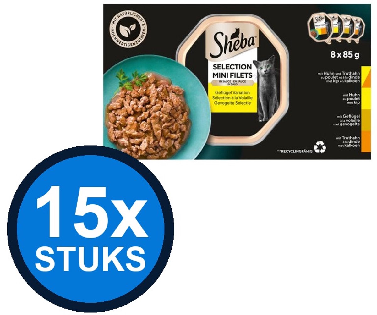 Sheba Sheba - Mini Filets alu saus gevogelte sel mp 8x85gr - Kattenvoer Natvoer - 680 g