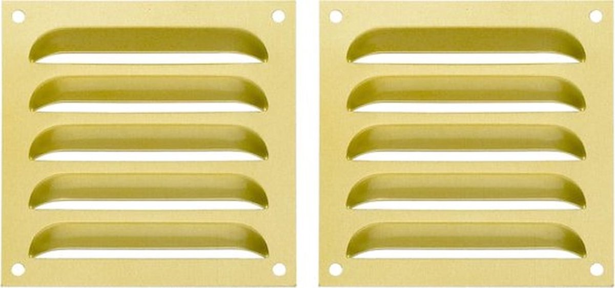 Aluminium Ventilatie Rooster 3.9x3.9 Inch - 2 Stuks Gouden Wand-/Plafondmontage