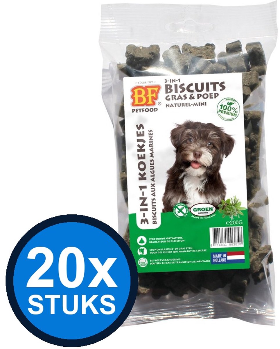20x Biofood - 3in1 koekjes kruiden mini 200gr - Hondenvoer Snacks - 200 g