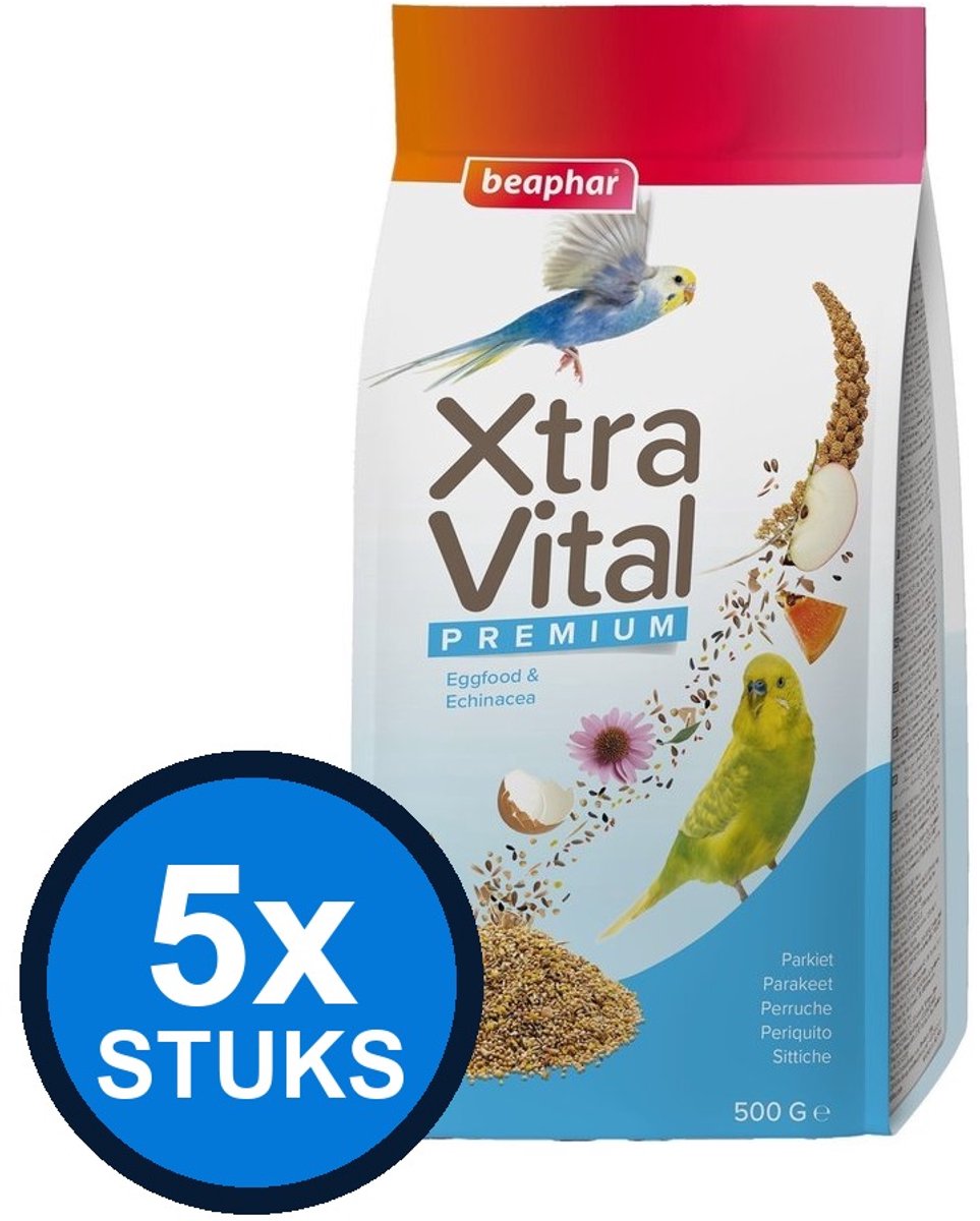 5x Beaphar - XtraVital parkiet 500gr - Vogelvoer - 500 g