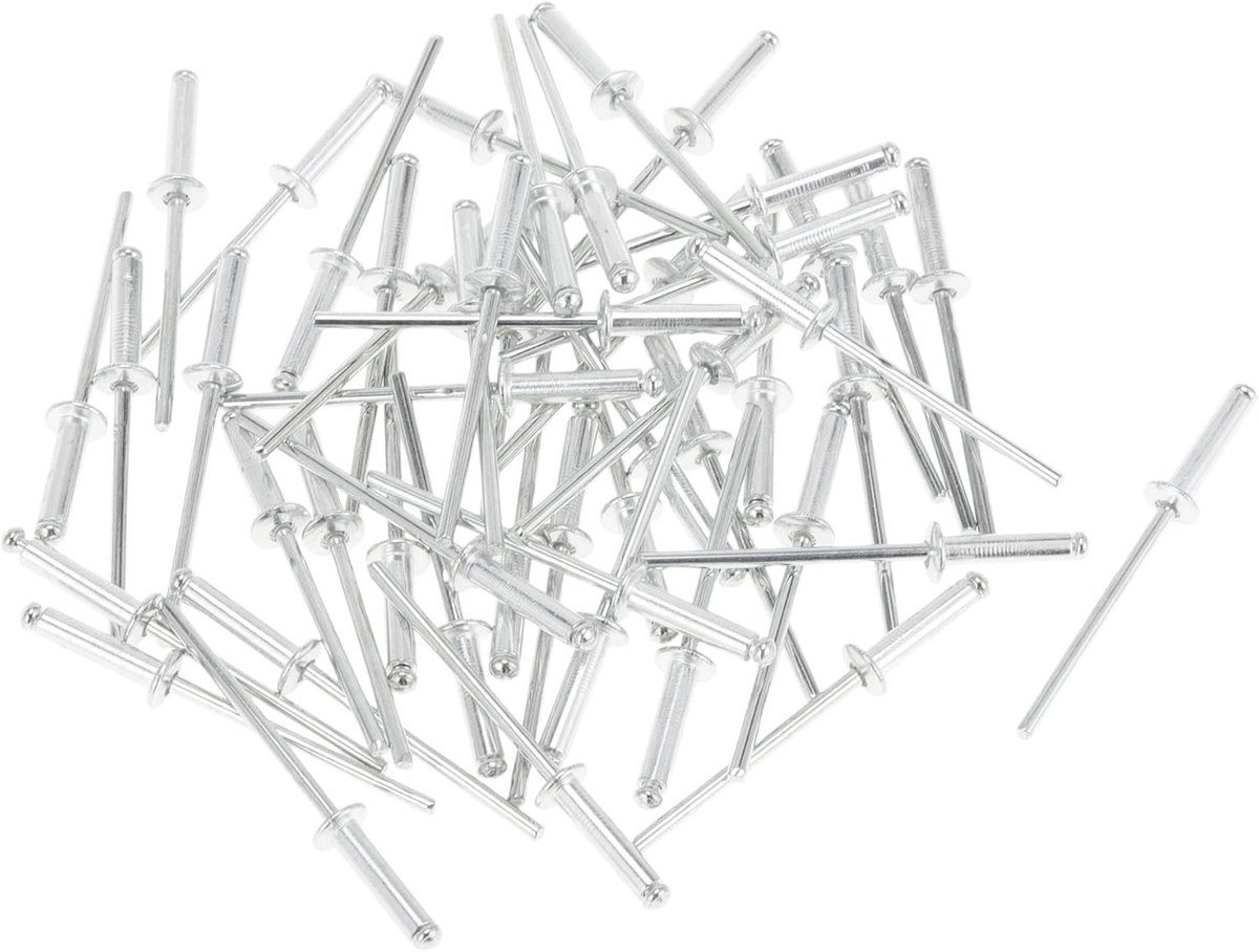 Blindklinknagels met koepelkop en brede flens - 50 stuks voor stevige bevestiging, 3 mm greepdiameter, 10 mm greeplengte, 6 mm flensdiameter, geschikt voor metaal en hout