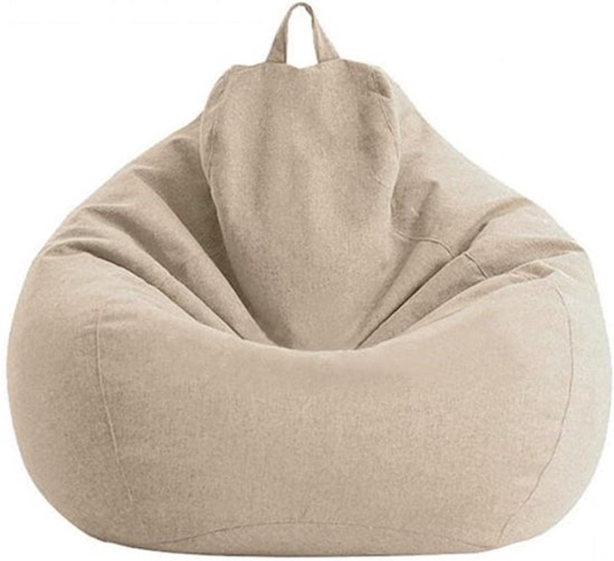 Wasbare Zitzak Cover voor Knuffeldieren en Traagschuim - Zacht Linnen - Ergonomisch Ontwerp - Luie Bankzak voor Volwassenen en Kinderen (Kaki, 80x90 cm)