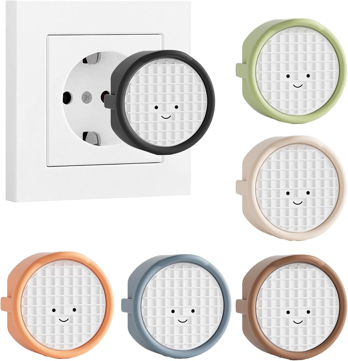 6 stuks F-stekkerafdekking, siliconen stopcontactbeveiliging, decoratieve afdekking/stofbescherming, keuken/wasruimte, spatwaterdichte stopcontacten, afdekking, (6 Robots)