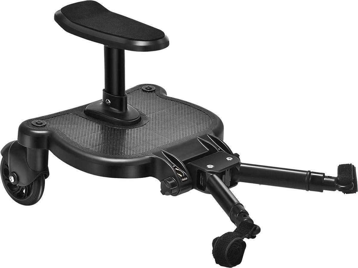 Meerijdplankje Kinderen - Buggy Board - Comfortabel Reizen - Universele Bevestiging - Max 25kg - Zwart
