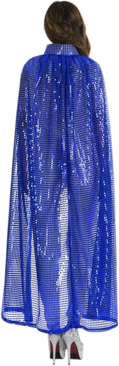 Halloween Cape met Kap voor Volwassenen - Lange Pailletten Kostuum voor Carnaval en Cosplay Accessoires