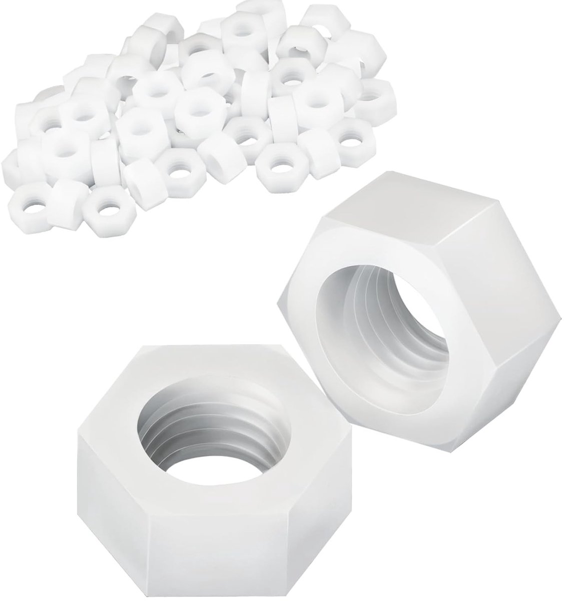 40 Stuks M4 Plastic Moeren en Schroeven - Nylon Hex Moeren voor Draadstangen en Bevestigingen