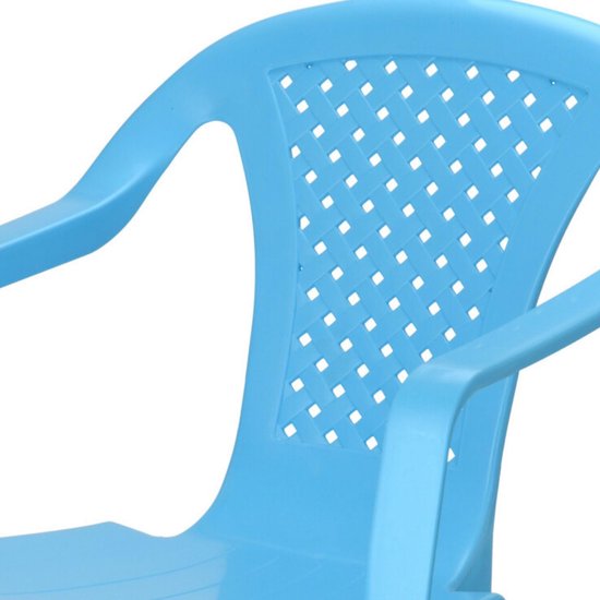 Pro Garden Stoeltjes voor kinderen - 2x - blauw - 38 x 52 cm - voor binnen en buiten - kunststof - voor kinderen van 3 tot 7/8 jaar - stapelbaar van Pro Garden — afbeelding 2