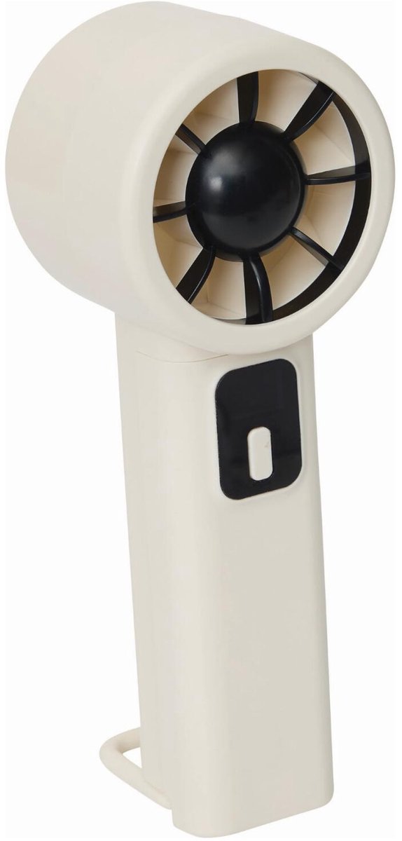 Trendoz Cycloon Mini handventilator - wit - 6 x 16 cm - verkoeling in zomer - 6 snelheden - USB en met c-laadkabel - met standaard