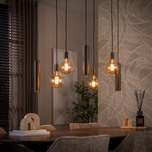 PS-Collection Hanglamp Bruin Metaal Cilinder 7-lichts - Senso - hanglampen eetkamer, hanglamp zwart, hanglampen woonkamer, hanglamp slaapkamer, hanglamp kinderkamer, hanglamp rotan, hanglamp hout, hanglamp industrieel