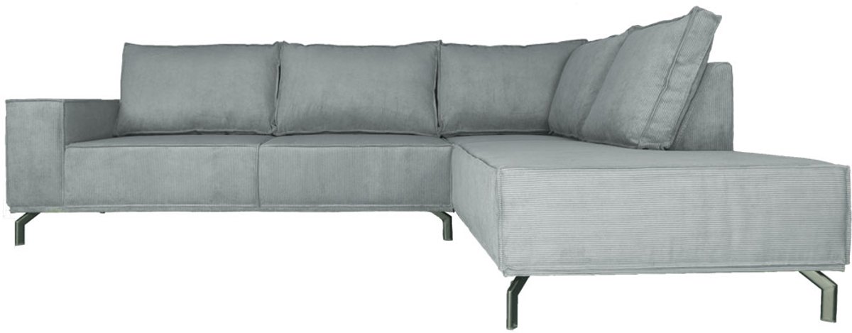 Home67 Hoekbank Ron Steel 149 - Rechts - Luxe Loungebank in Scandinavische / Hotel Chique Stijl Grijs