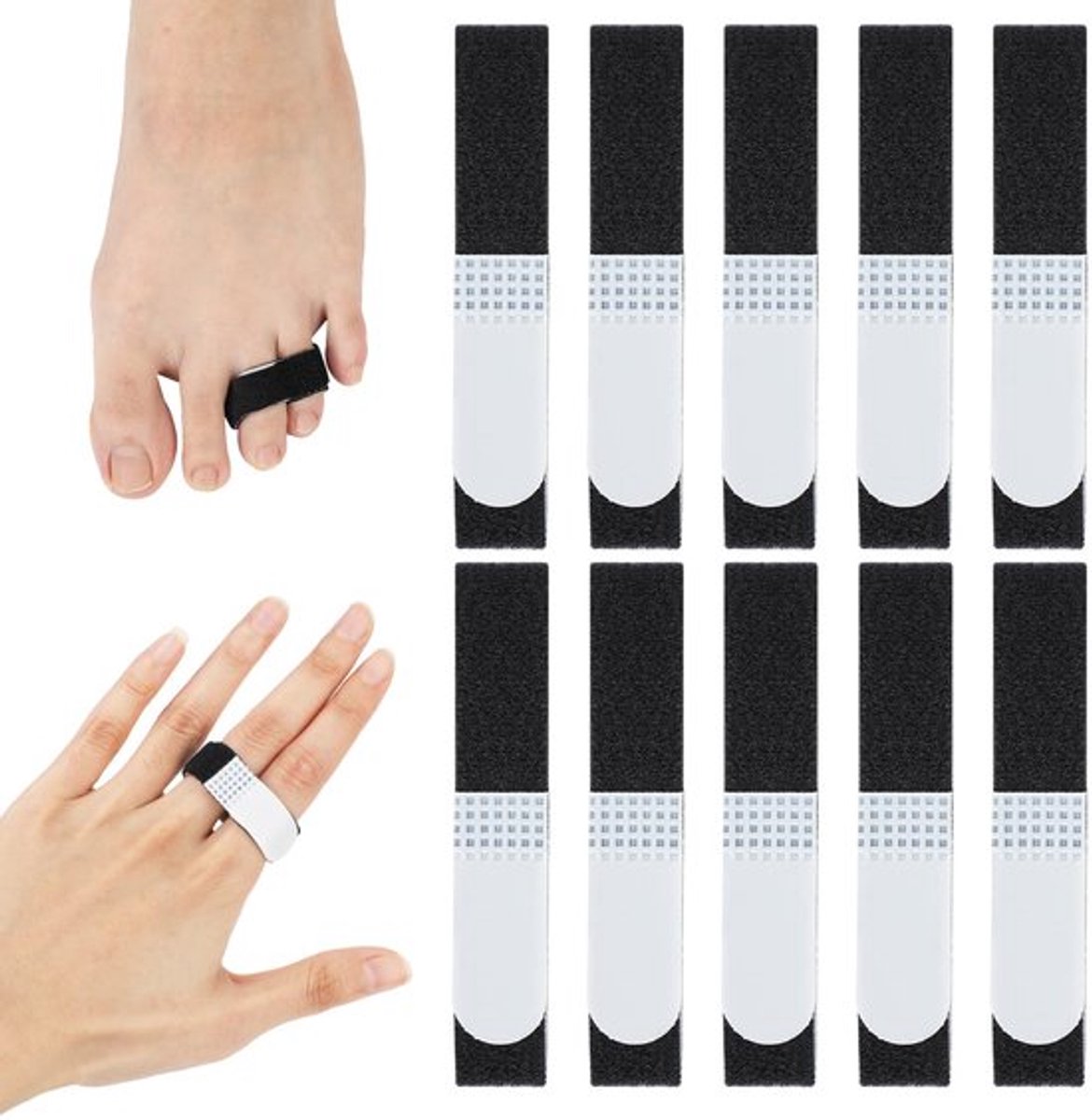 10 stuks vingertape teenverbanden, vingertape vingerverbanden buddy tape vingerriemen vingerspalk buddy riemen voor vingers en tenen