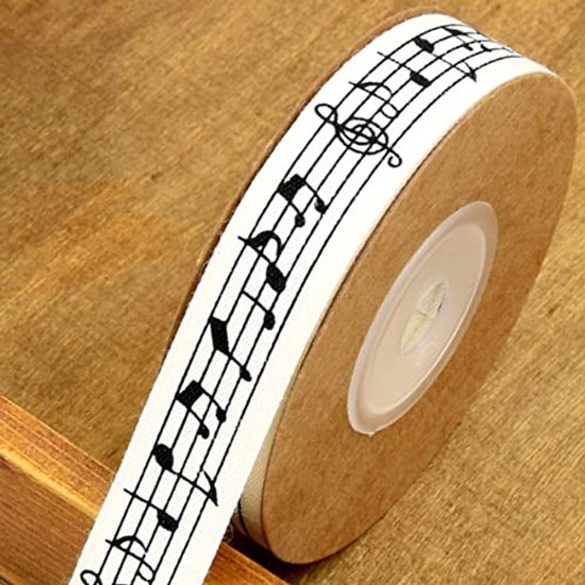 Artibetter Muziek Notitielint - 3 Rollen Katoenen Lint van 10 m met Muzikale Karakter Afdrukken