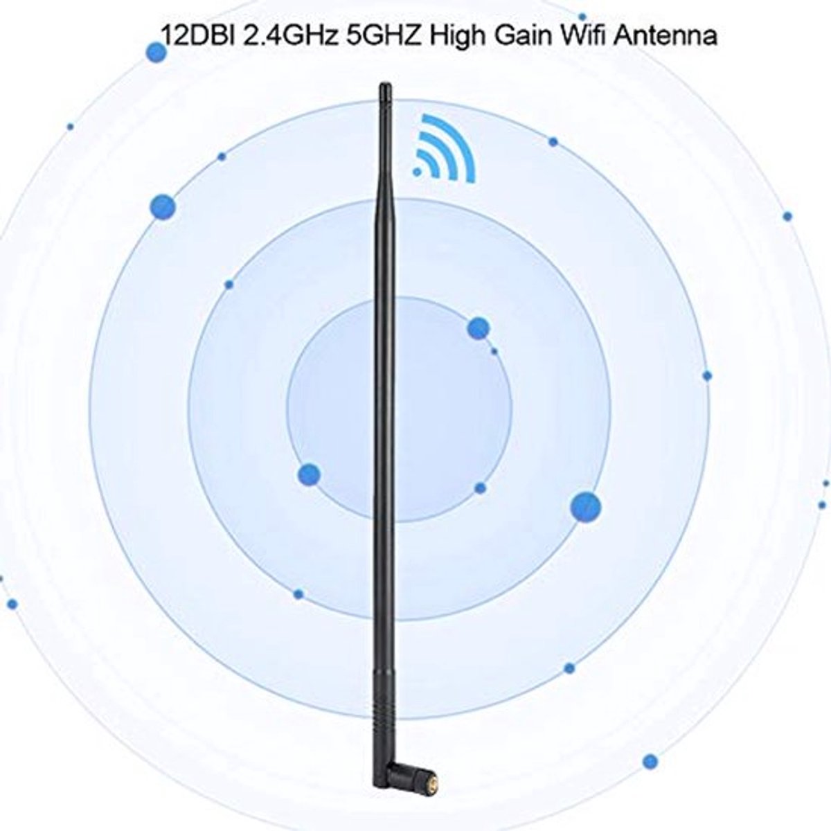 12dBi Dual Band Antenne, RP-SMA Plug Antenne, Hoge Versterking, 39 cm Lengte, Geschikt voor RP-SMA Router, WiFi Adapter, Extender Gateway