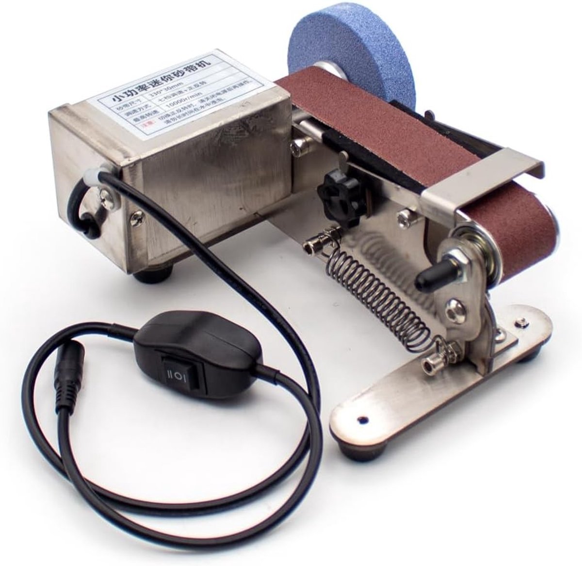 Watergekoelde riemslijpmachine - RVS 304 elektrische messenslijper, nat/droog, dubbel gebruik met universele adapter voor precisie slijpen