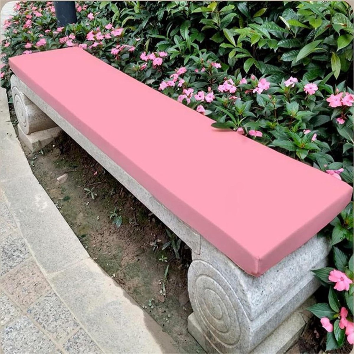 Buitenbankkussen - Zitkussen Hoge Dichtheid - Comfortabel Zitten - Waterdichte Stof - 140x40x5cm - Roze