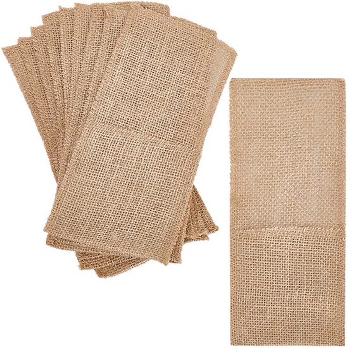 10 stuks jute bestekhouder 10x22cm vork servet zilverwerk houder tas bestek etui vintage natuurlijke zak voor bruiloft feest servies decoratie boerderij cadeau